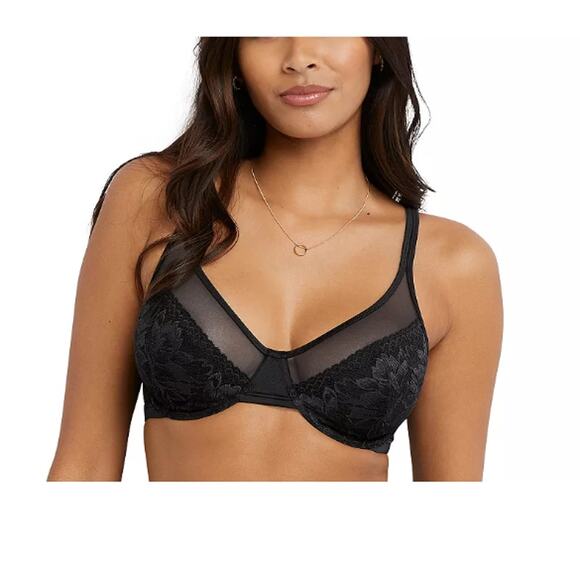 Bali Other - New Bali Women's Black One Smooth U Lace Minimizer Bra Size 36C
